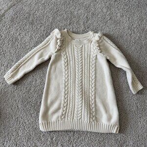 Baby Gap Cable Knit Sweater Dress Cream Ivory Beige 18-24 Months‎